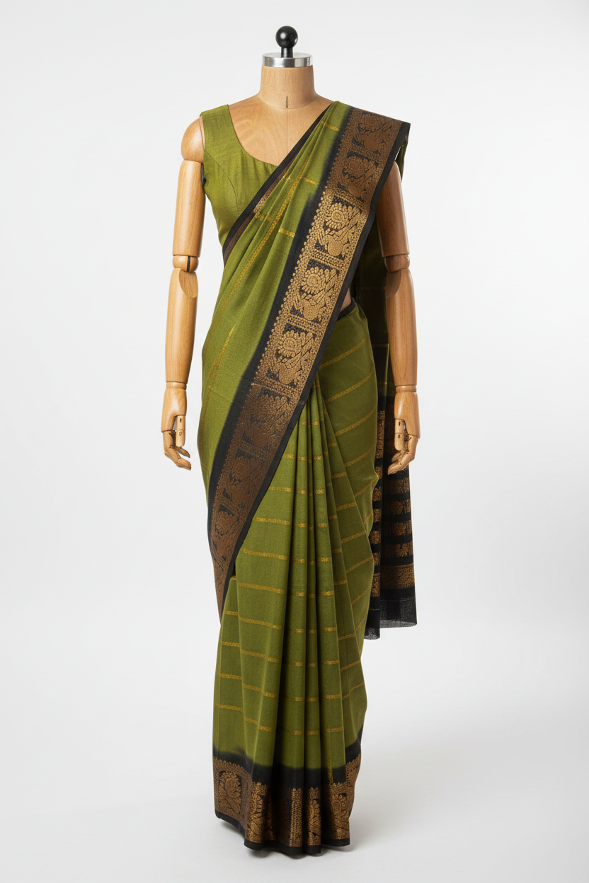 Big Border Kanchi border Sungudi Cotton saree | TLL164
