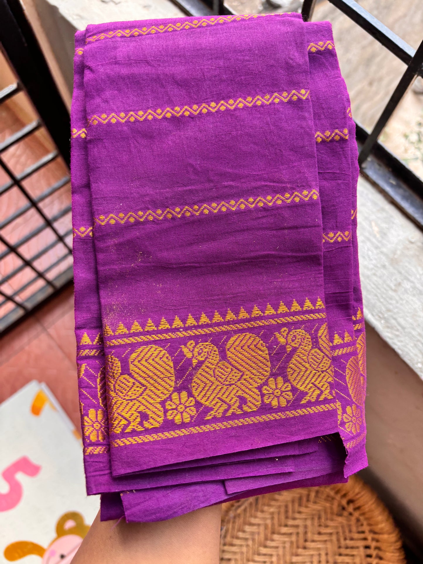 Dark Purple Velthari Sungudi Cotton Blouse
