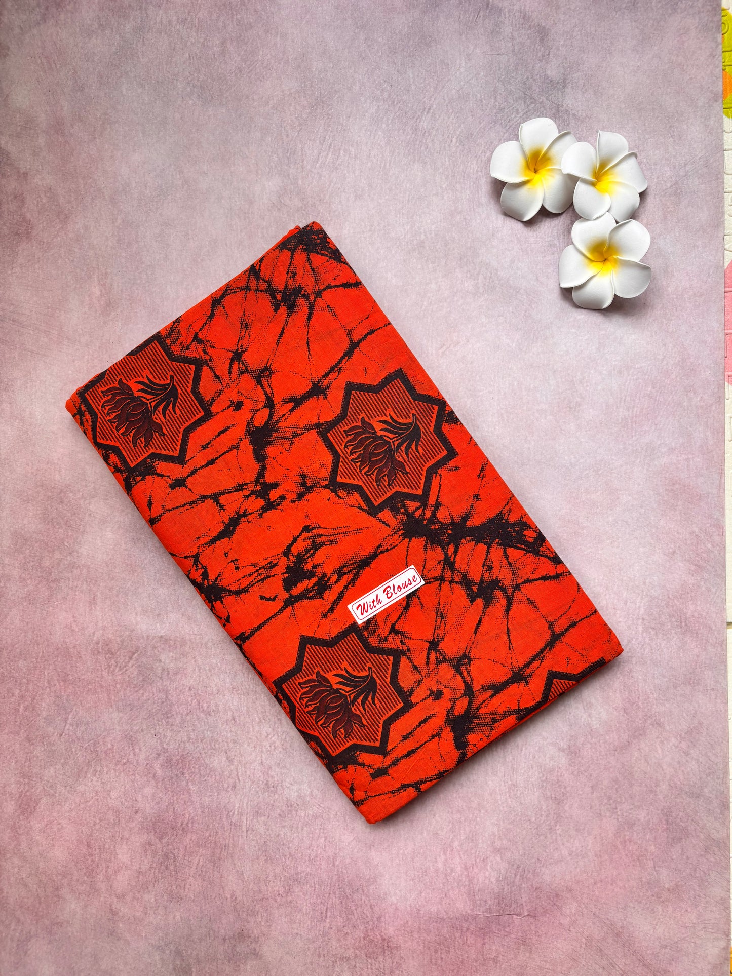 Handcrafted Madurai Sungudi Cotton Saree in Vibrant Sunset Orange – Office Wear Special (with Blouse Piece)