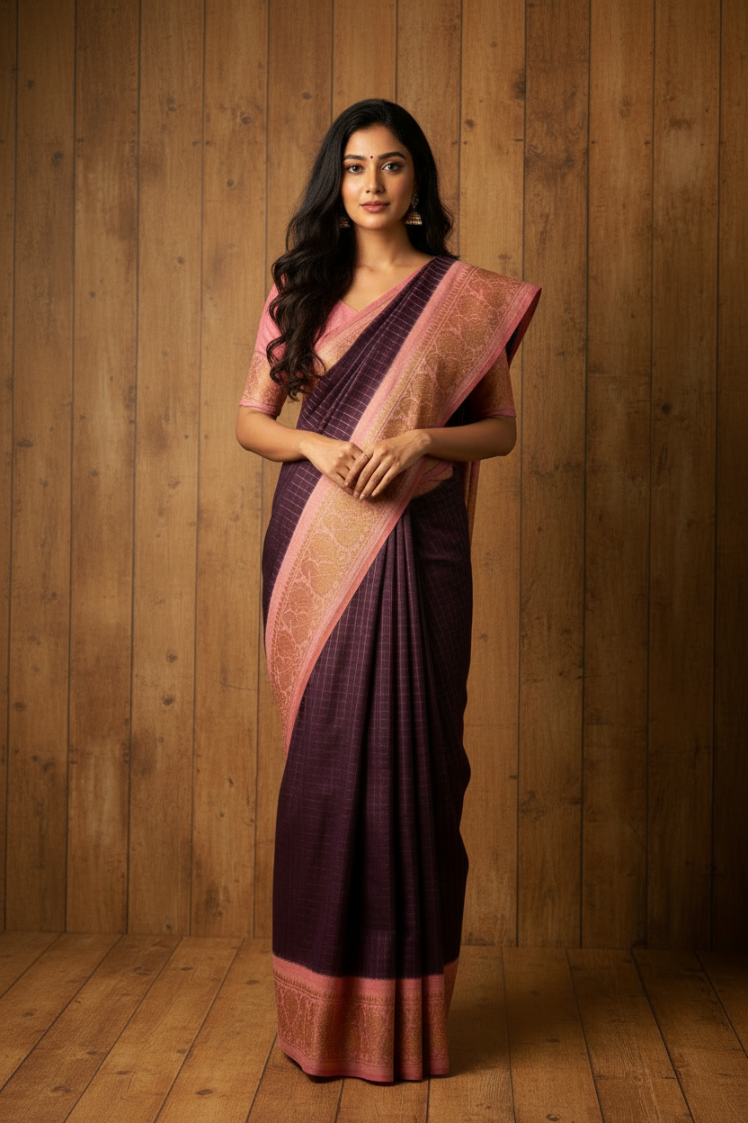 Madurai Sungudi Cotton Sarees violet 