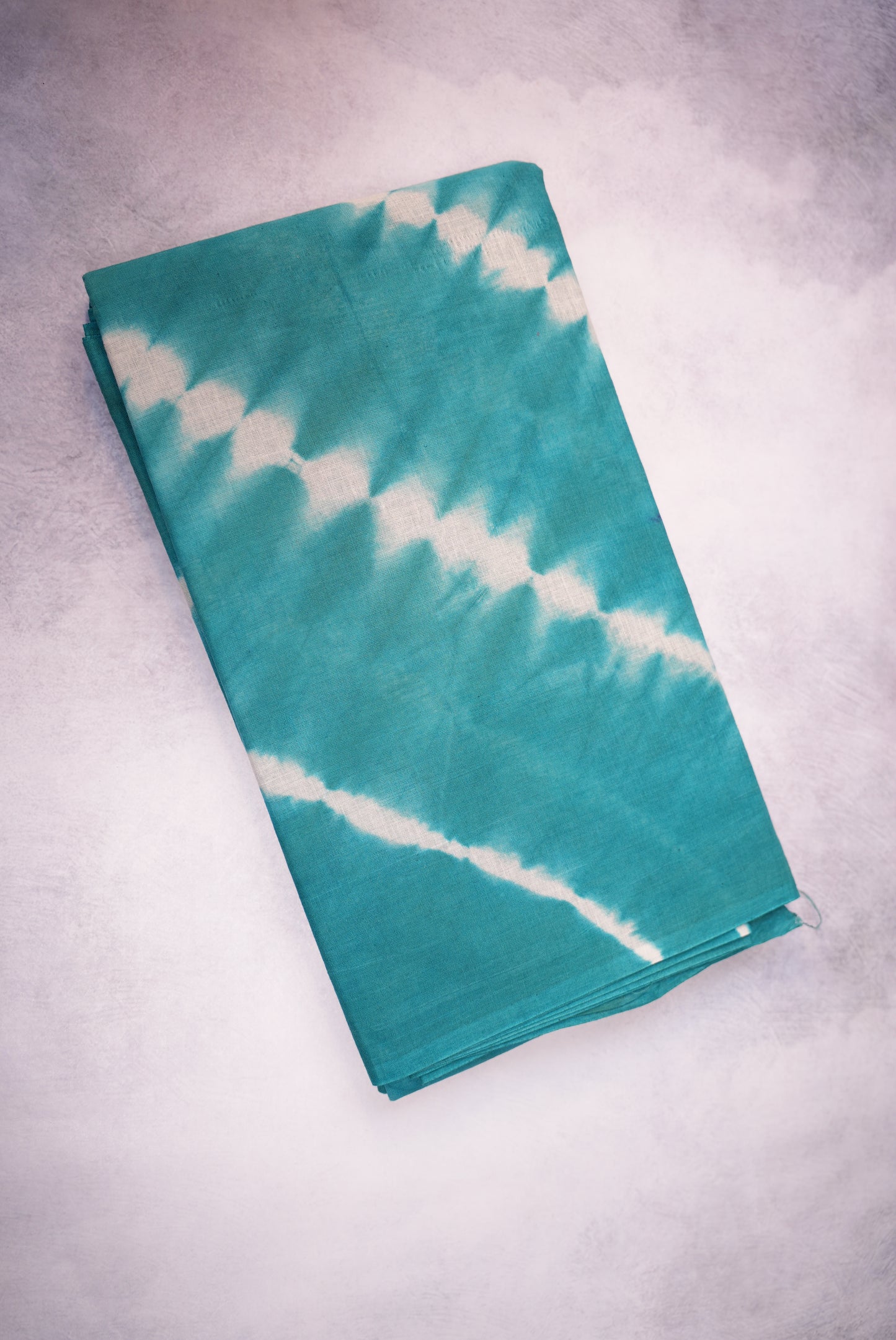 Teal Blue Shibori Saree with White Tie and Dye