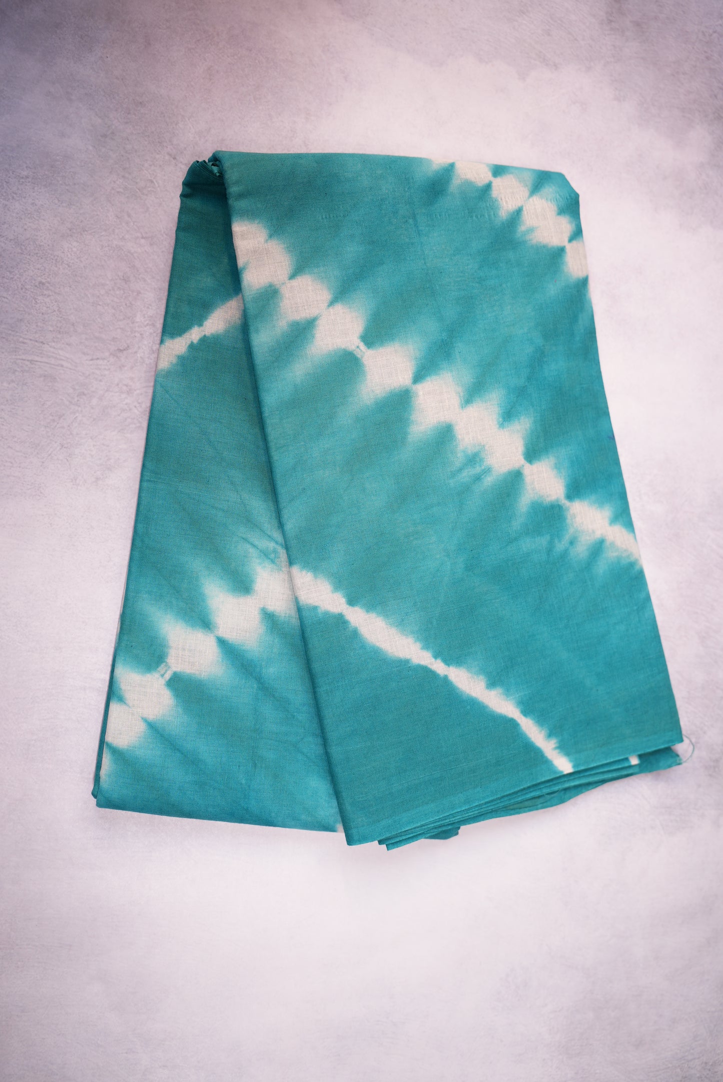 Teal Blue Shibori Saree with White Tie and Dye