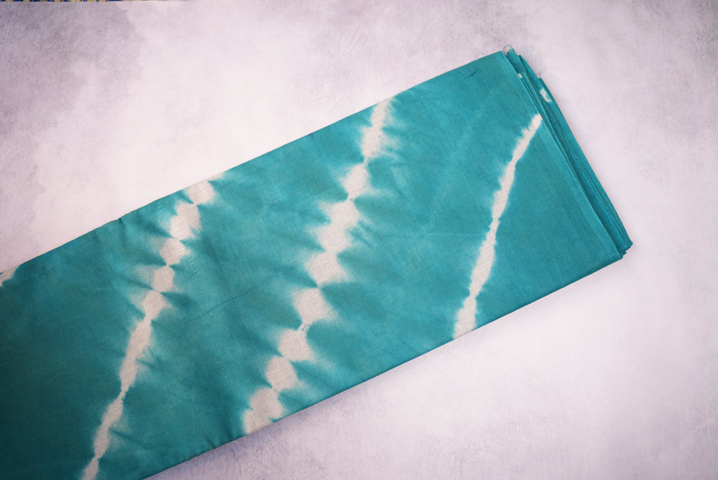 Teal Blue Shibori Saree with White Tie and Dye