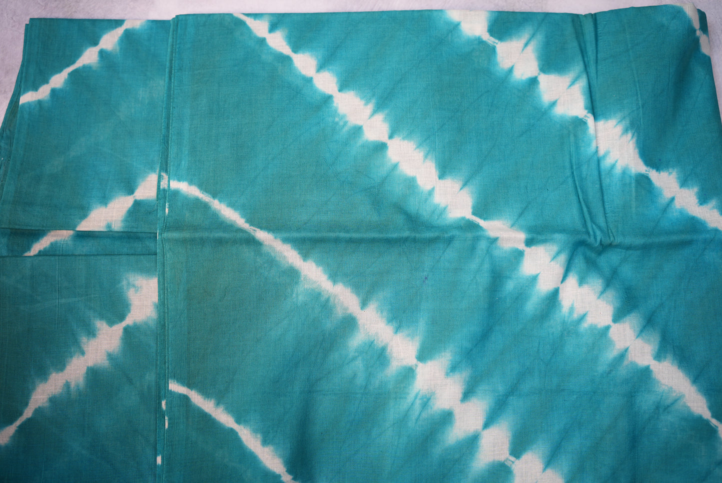 Teal Blue Shibori Saree with White Tie and Dye