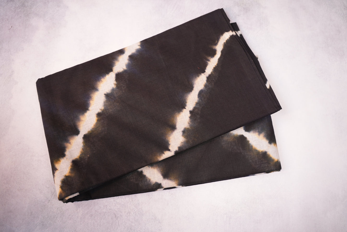 Black Shibori Saree with White Tie and Dye