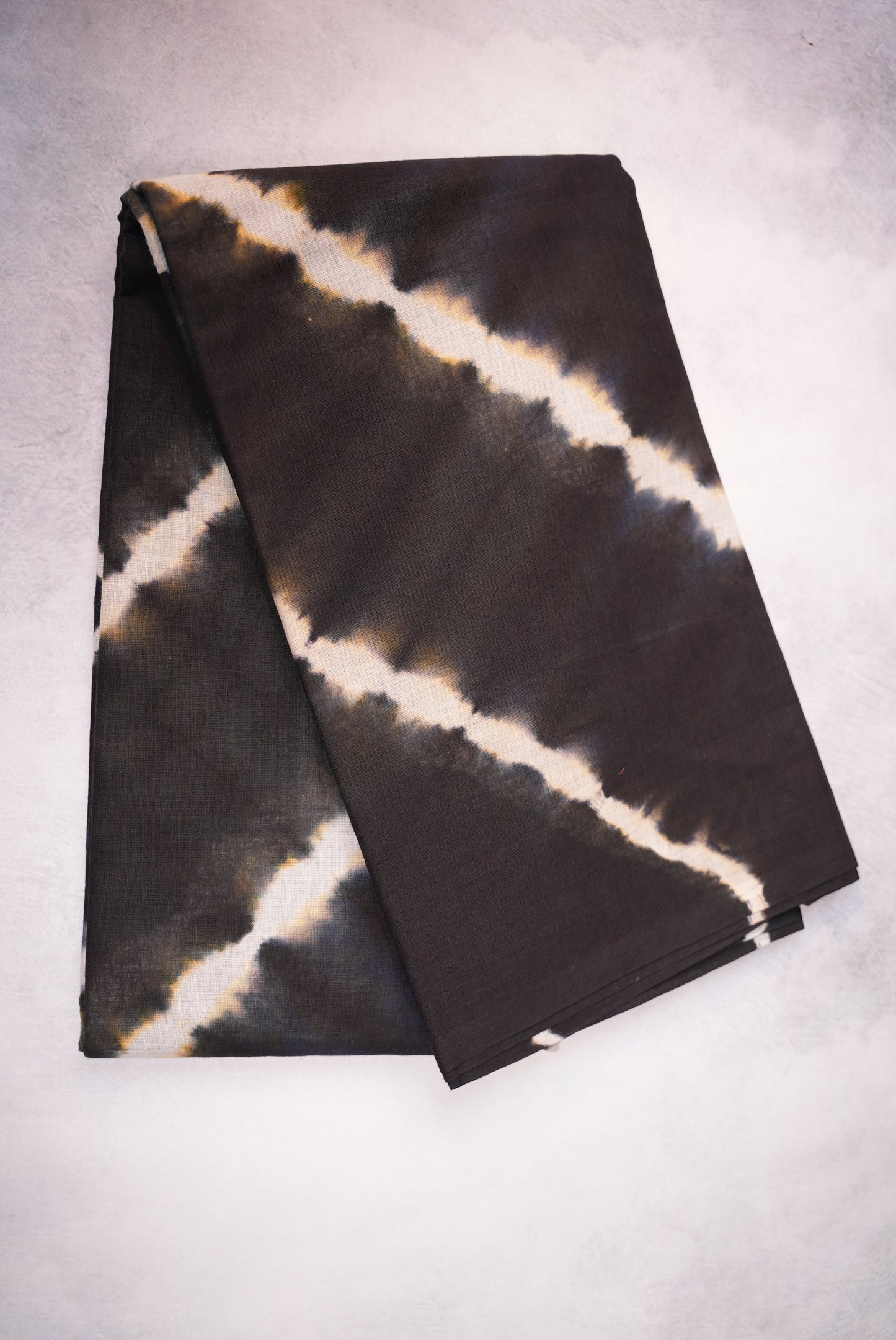 Black Shibori Saree with White Tie and Dye