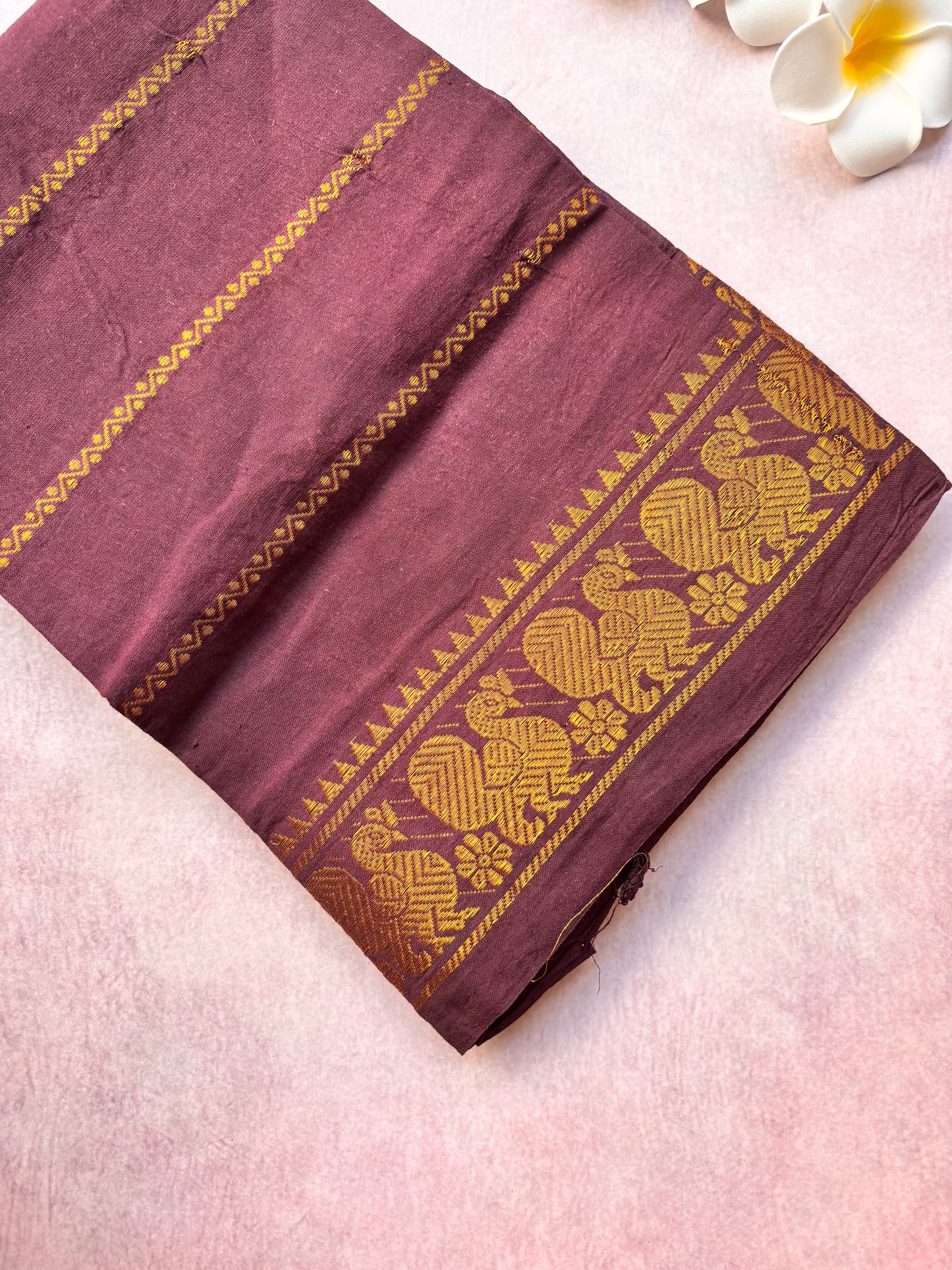 Coffee Maroon Sungudi Velthari Cotton Blouse