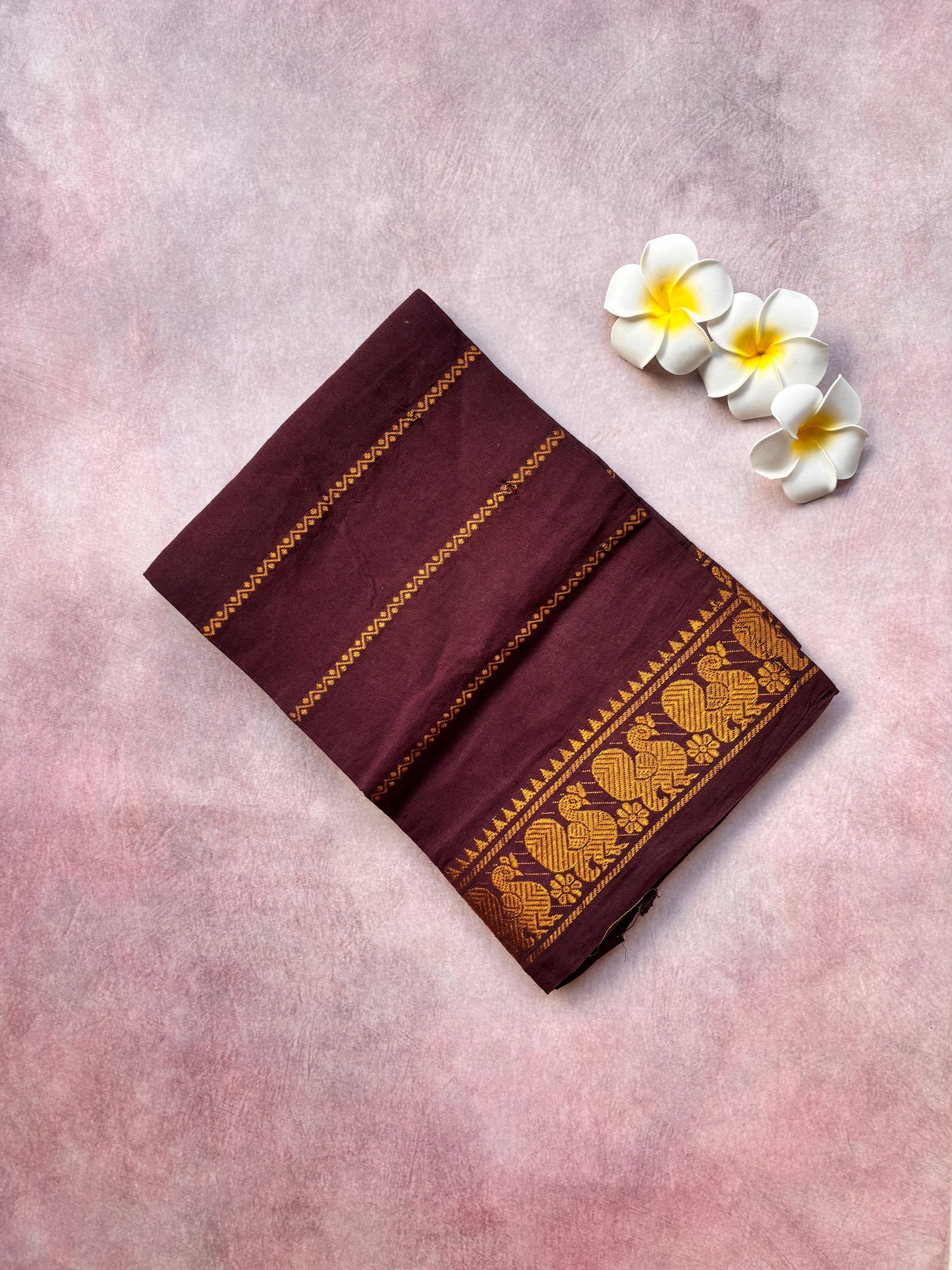 Coffee Maroon Sungudi Velthari Cotton Blouse