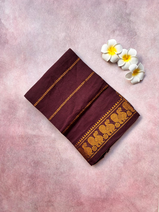 Coffee Maroon Sungudi Velthari Cotton Blouse
