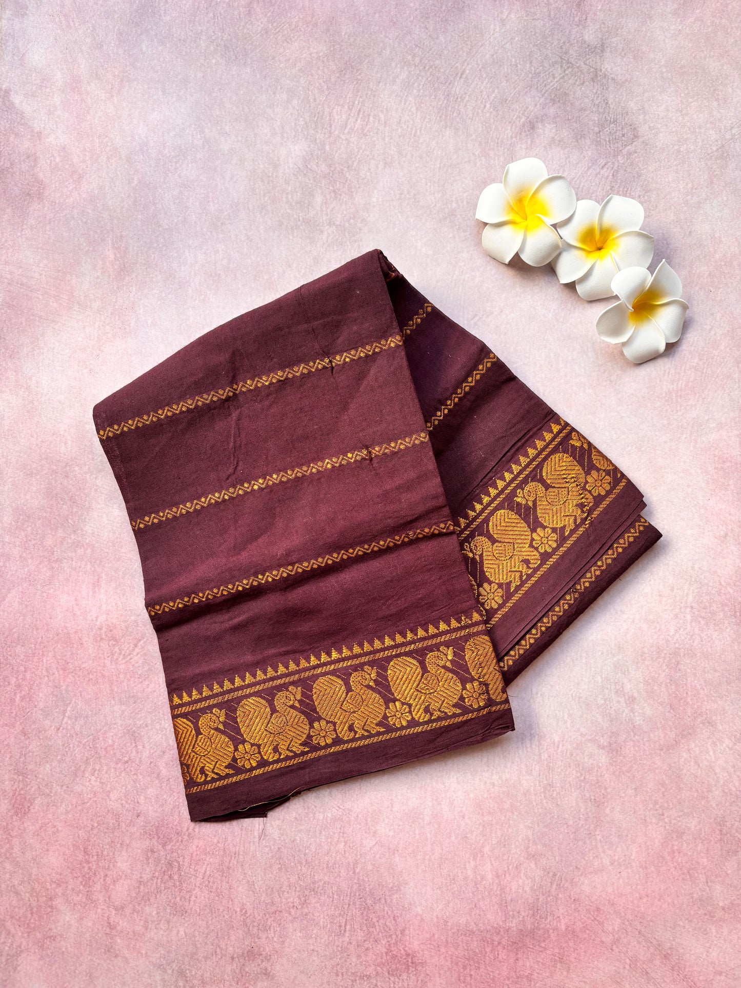Coffee Maroon Sungudi Velthari Cotton Blouse