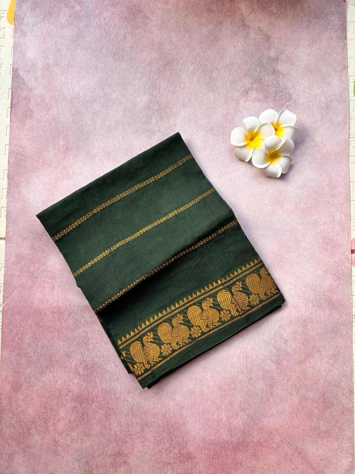 Green Velthari Cotton Blouse piece