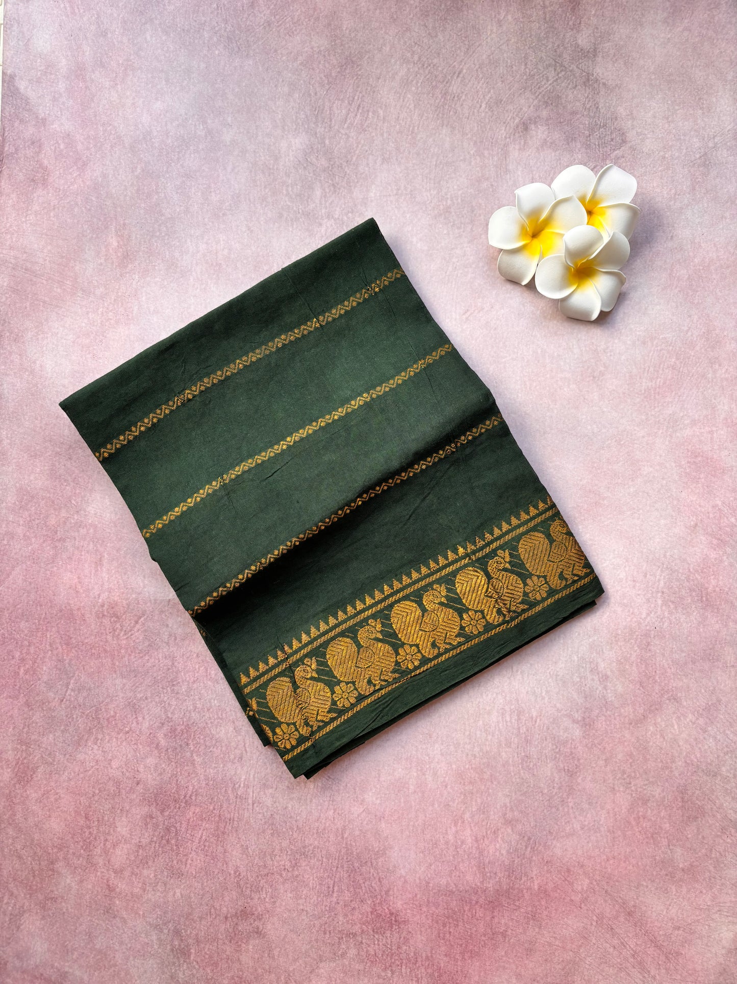 Green Velthari Cotton Blouse piece