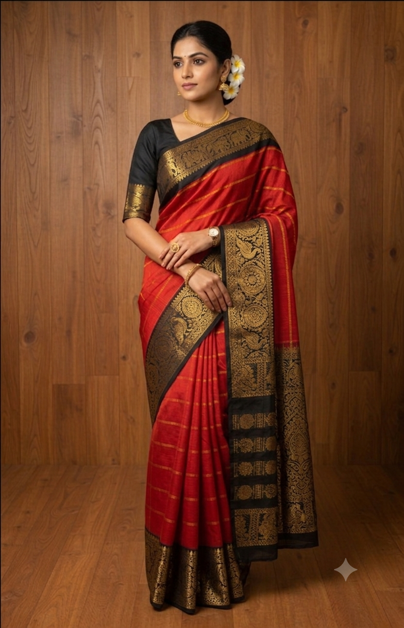 Big Border Kanchi border Sungudi Cotton saree | TLL164
