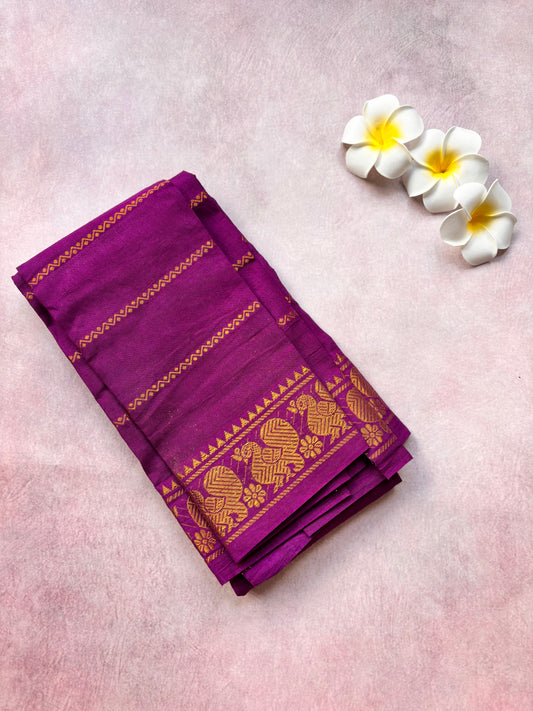 Dark Purple Velthari Sungudi Cotton Blouse
