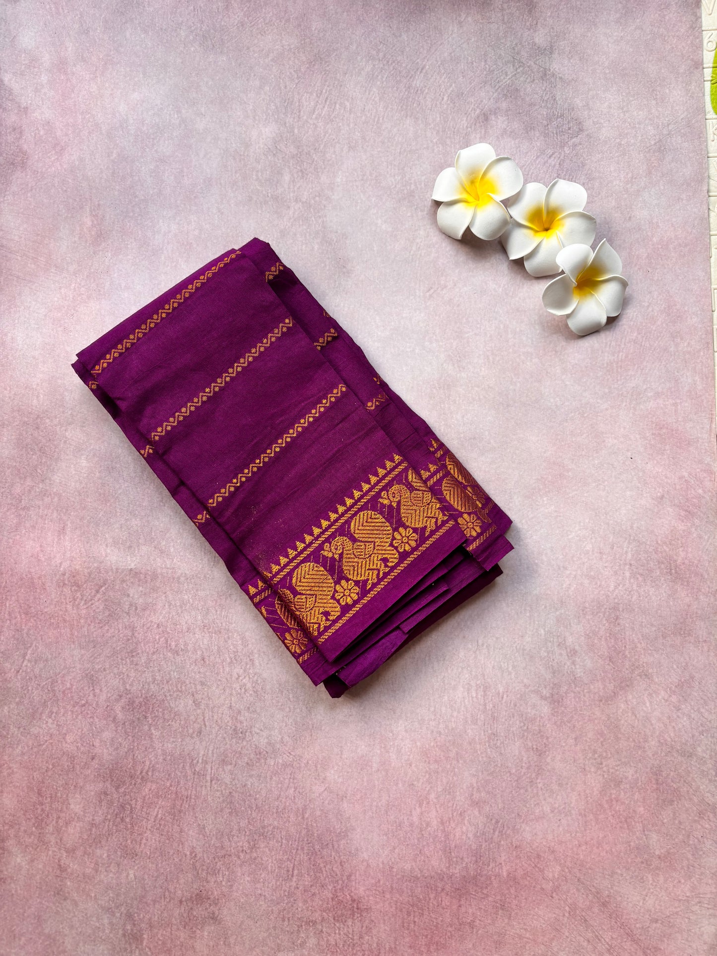 Dark Purple Velthari Sungudi Cotton Blouse