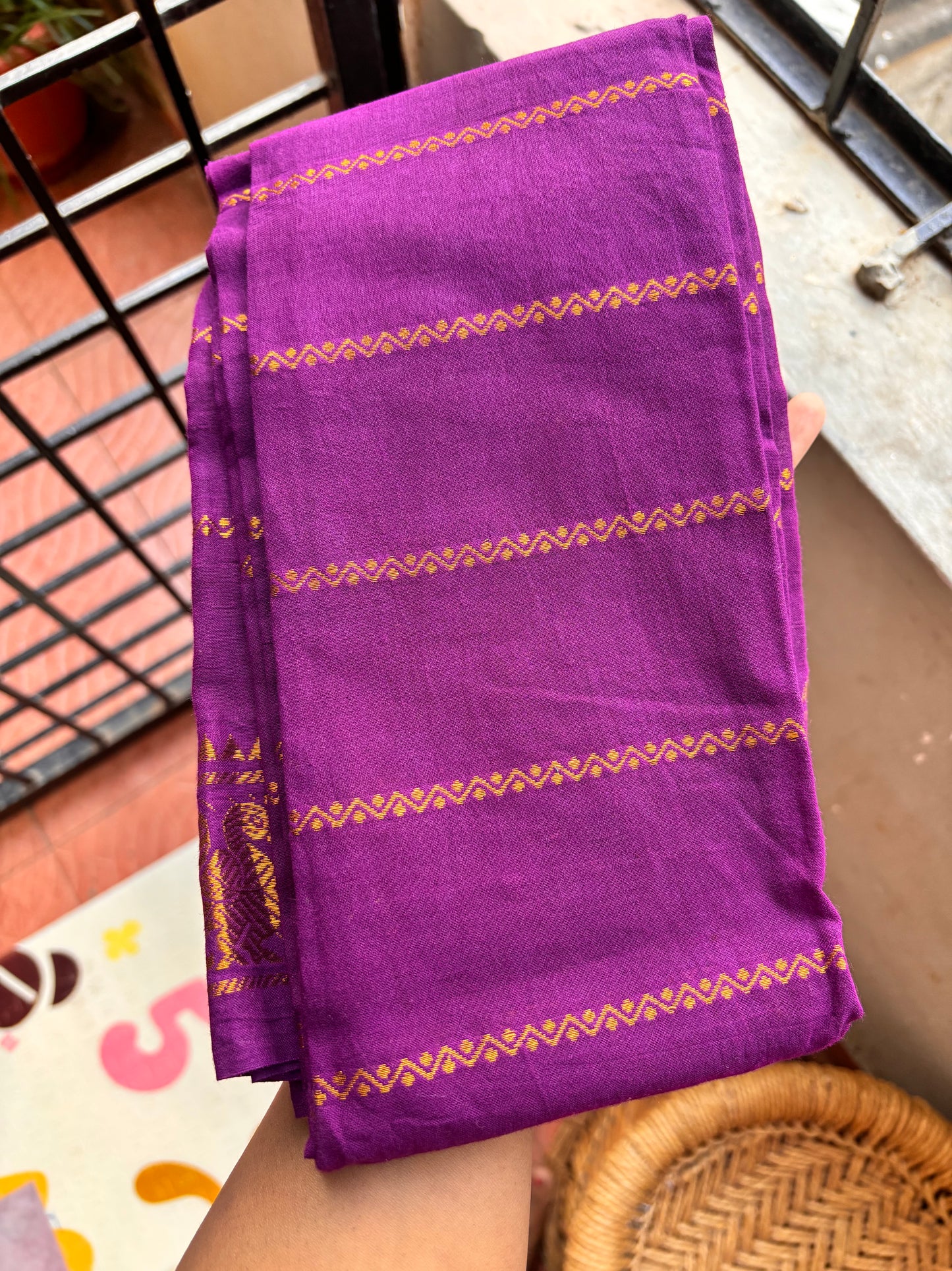 Dark Purple Velthari Sungudi Cotton Blouse