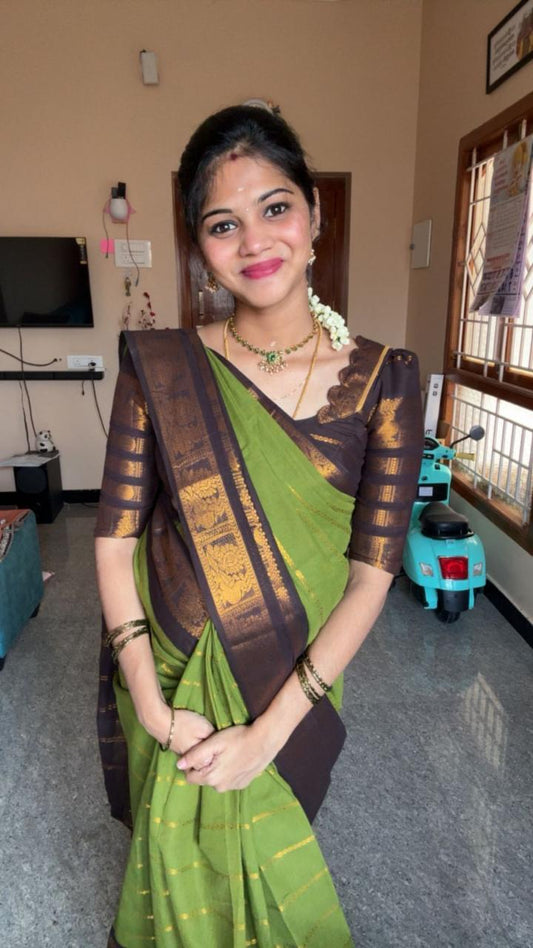 Kanchi border sungudi cotton saree