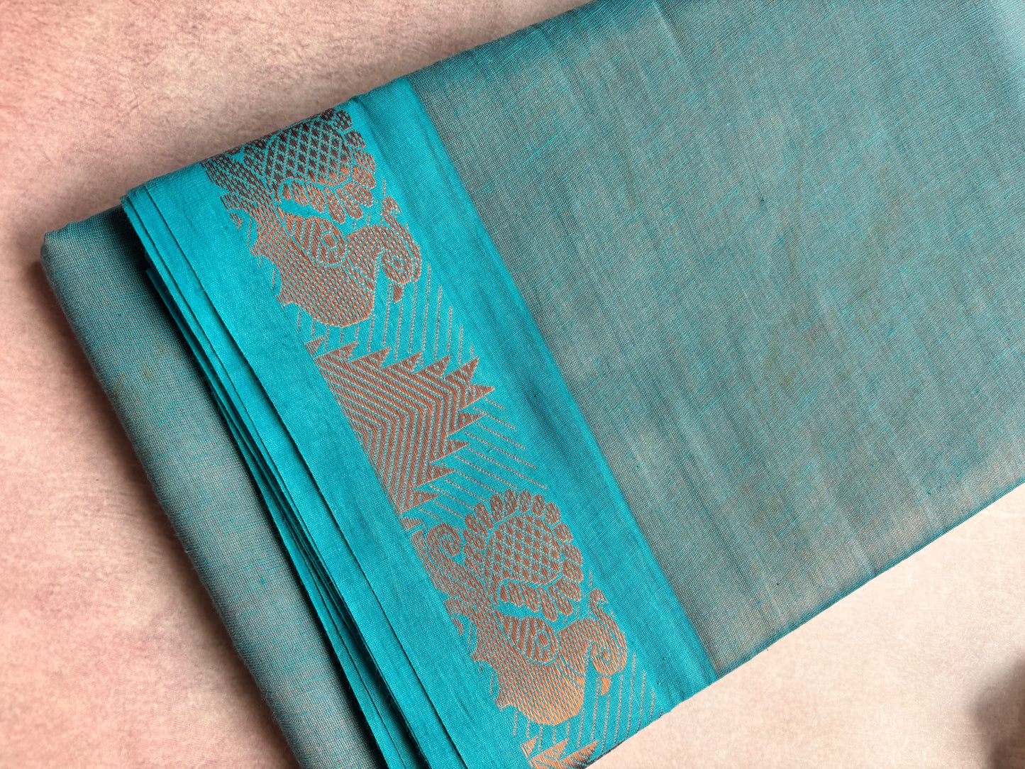 Sky blue tissue sungudi saree