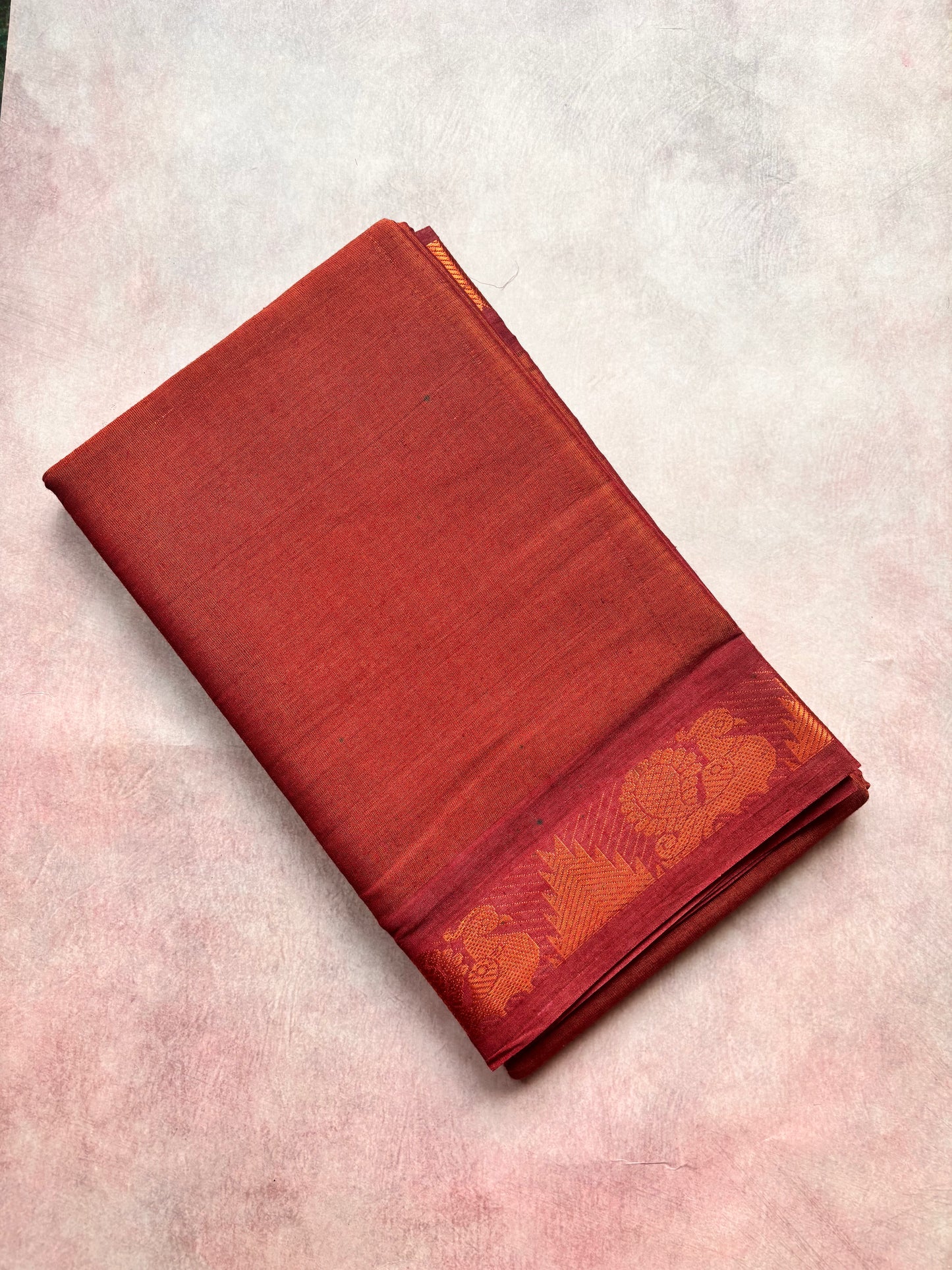 Copper maroon Tissue sungudi sarees