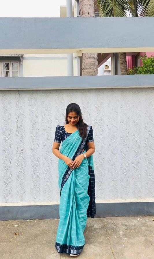 Ice blue kattam sungudi