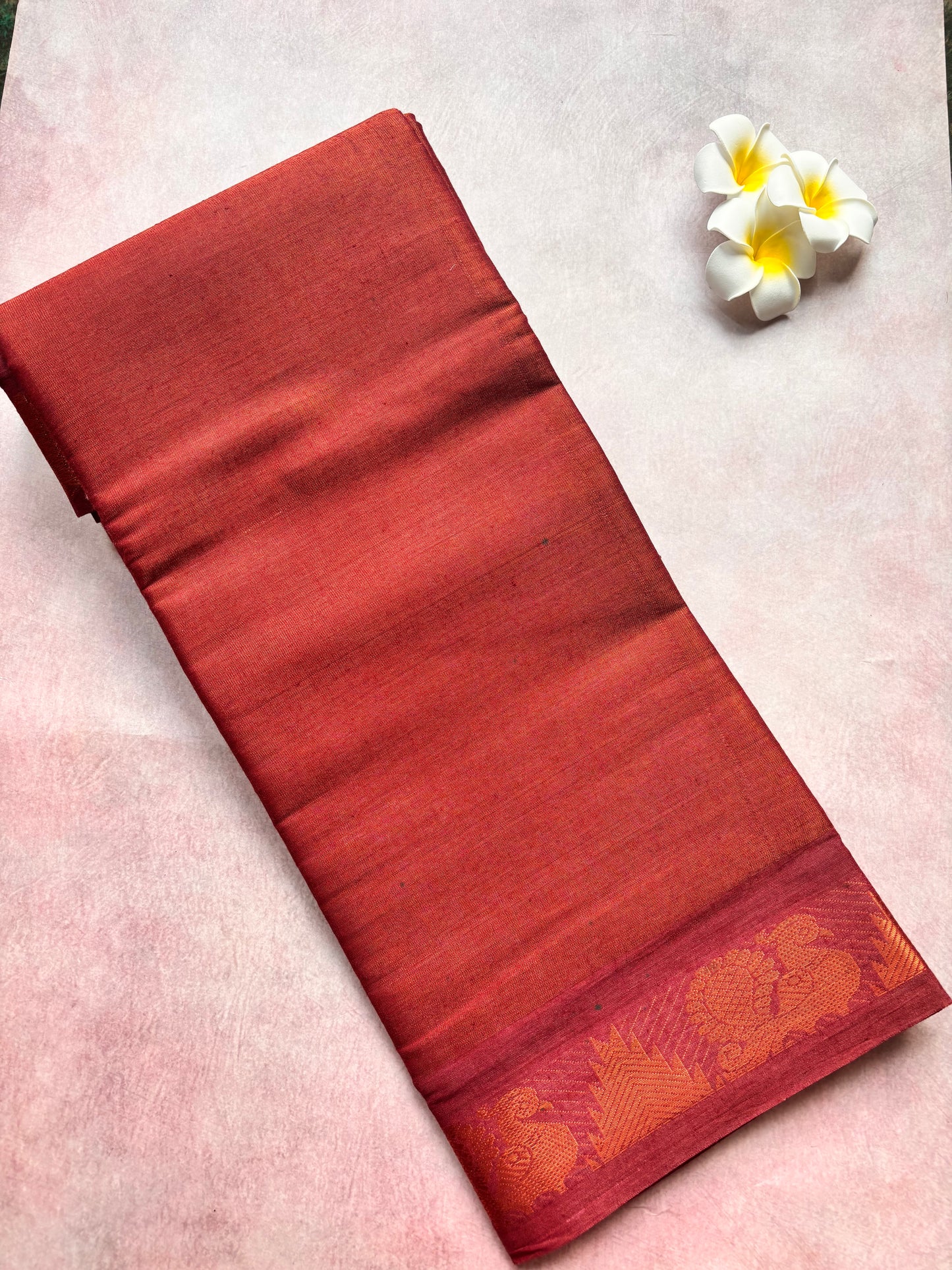 Copper maroon Tissue sungudi sarees