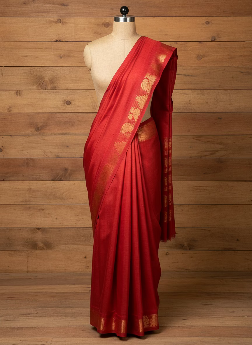 Copper maroon Tissue sungudi sarees