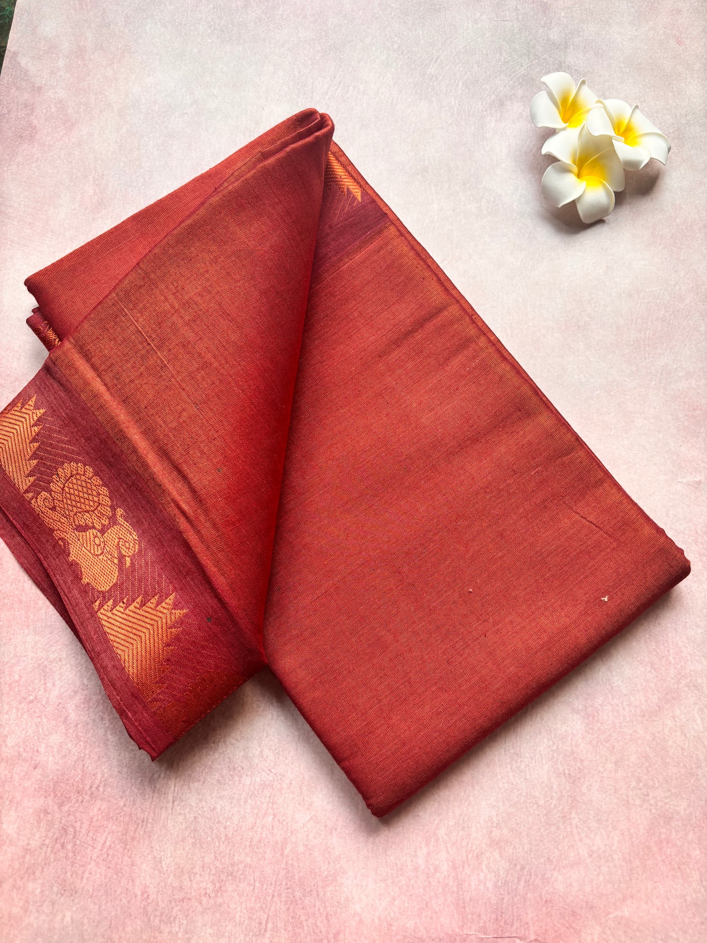 Copper maroon Tissue sungudi sarees