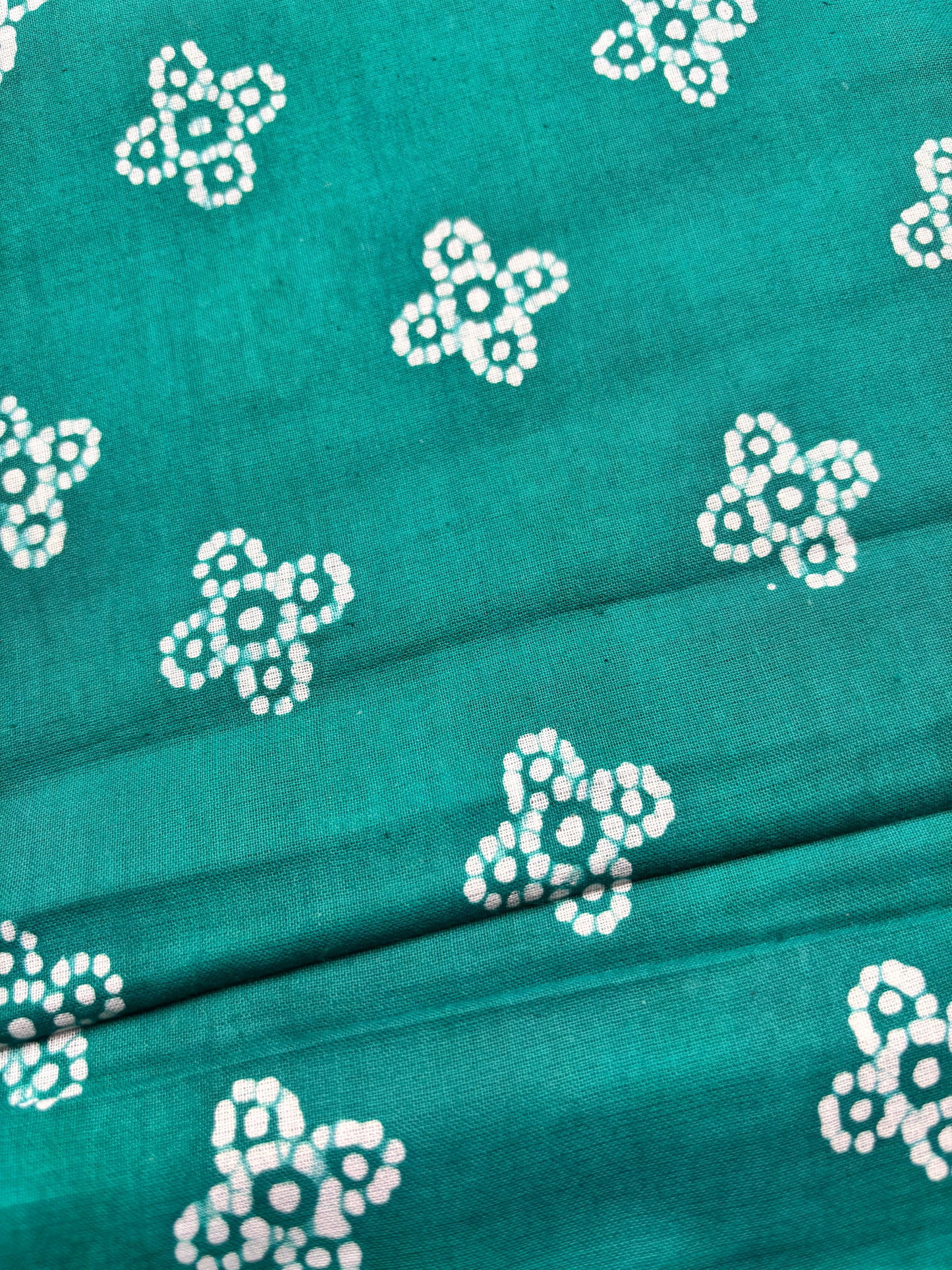 Madurai Sungudi Cotton Saree - Teal Batik with Rich Red flower Border - Authentic Soft Sungudi Cotton Saree